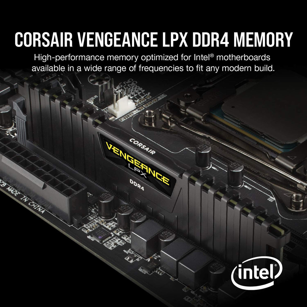 CORSAIR Vengeance LPX DDR4 RAM 32GB (2x16GB) Up to 3200MHz CL16-20-20-38 1.35V Intel XMP AMD EXPO Computer Memory – Black (CMK32GX4M2E3200C16)