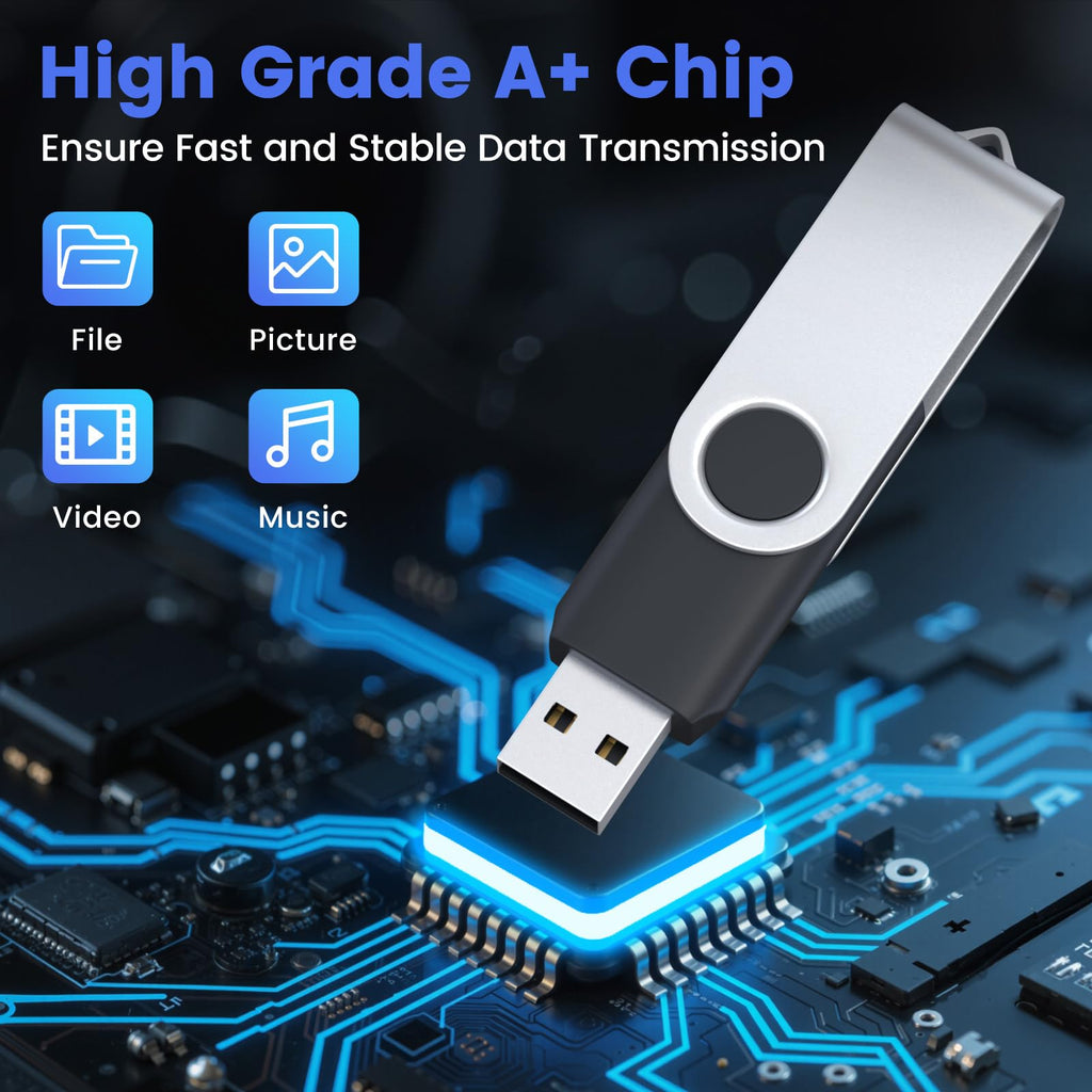 128MB Flash Drive 100 Pack, USB 2.0 Memory Stick with Lanyards
