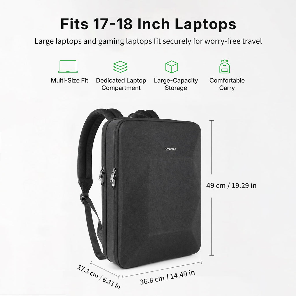 Smatree 17-18 inch Hard Shell Gaming Laptop Backpack,Commuter/Campus Bag