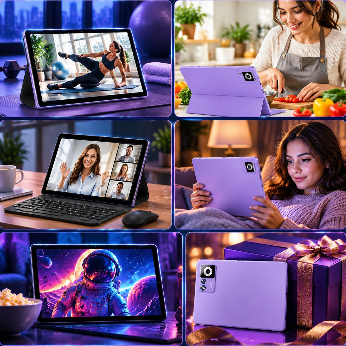 Tablet, 10 Inch Android 17 Tablet with Keyboard, 30+64GB, Octa-Core, WiFi 6