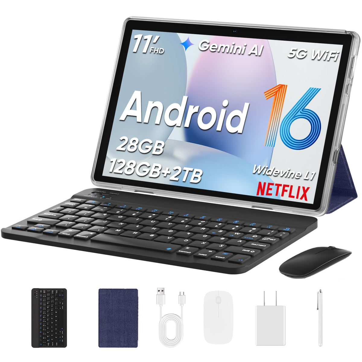 TUOHAITIME 2026 Upgraded Android 16 Tablet, 11 inch Android Tablets