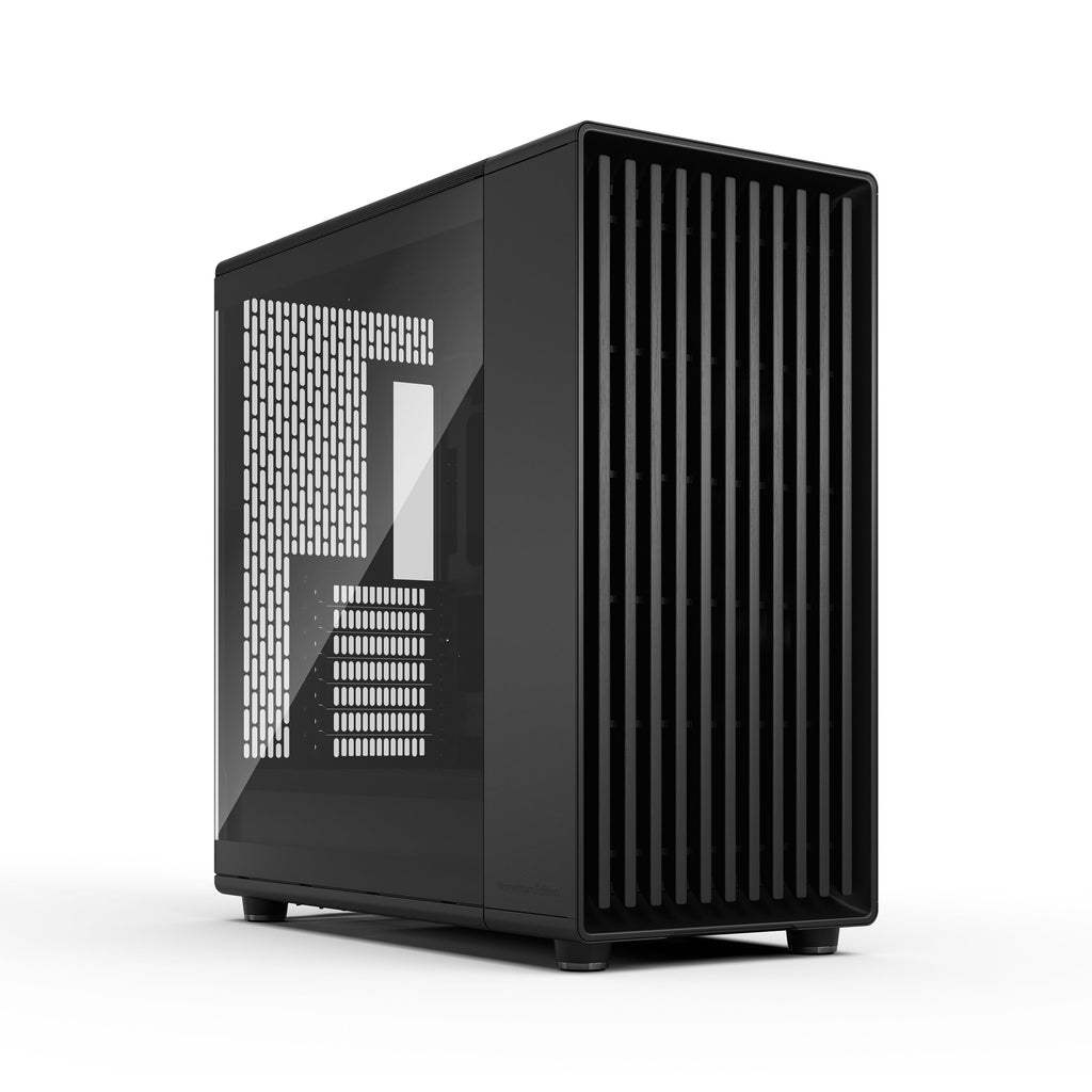 Fractal Design North Chalk White Tempered Glass Clear - Genuine Oak Wood Front - Glass Side Panel - Two 140mm Aspect PWM Fans Included - Type C USB - ATX Airflow Mid Tower PC Gaming Case