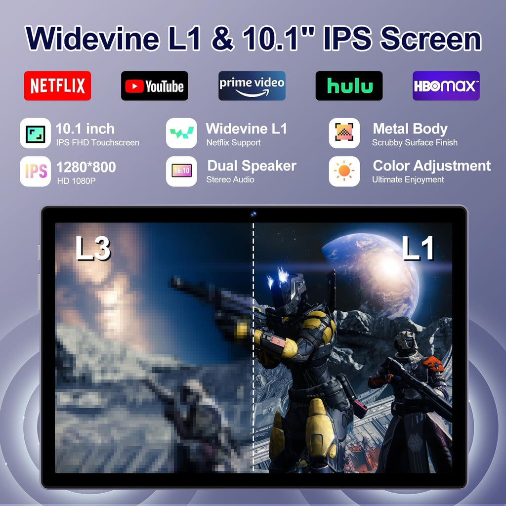 Tablet, 10 Inch Android 17 Tablet with Keyboard, 30+64GB, Octa-Core, WiFi 6