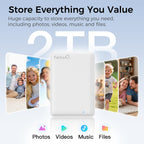 NEWQ 2TB External Hard Drive for iPhone, Portable Phone Drive with App to Backup Photos, Videos and Files, for iPhone 15/16/17/18 Series