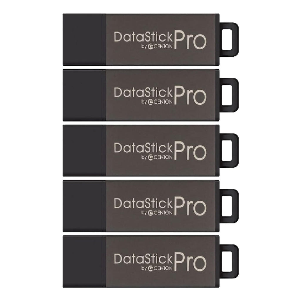 Centon Electronics DataStick Pro USB 2.0 Flash Drive, 2 GB, 50 USB Flash Drives, 50 Bulk Pack, Grey