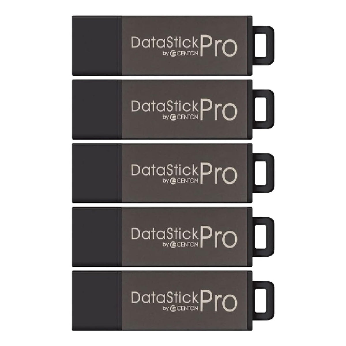 Centon Electronics DataStick Pro USB 2.0 Flash Drive, 2 GB, 50 USB Flash Drives, 50 Bulk Pack, Grey