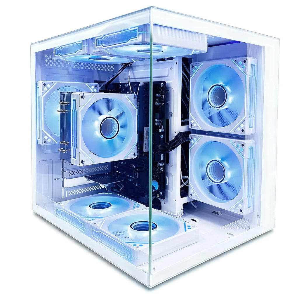 suevery Pre Built Gaming PC Bundle AMD Ryzen7 Desktop Computer Black