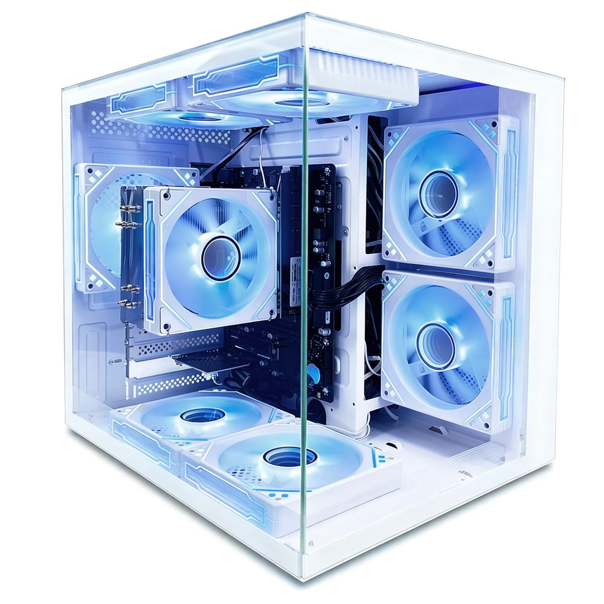 suevery Pre Built Gaming PC Bundle AMD Ryzen7 Desktop Computer Black