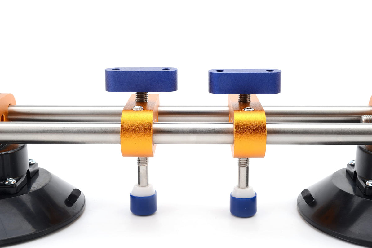 Seamless seam Setter with 6" Suction Cups for Seam Joining & Leveling/Professional Countertop, granite， Stone, Marble Slab Installation. (double pole 2 PCS)