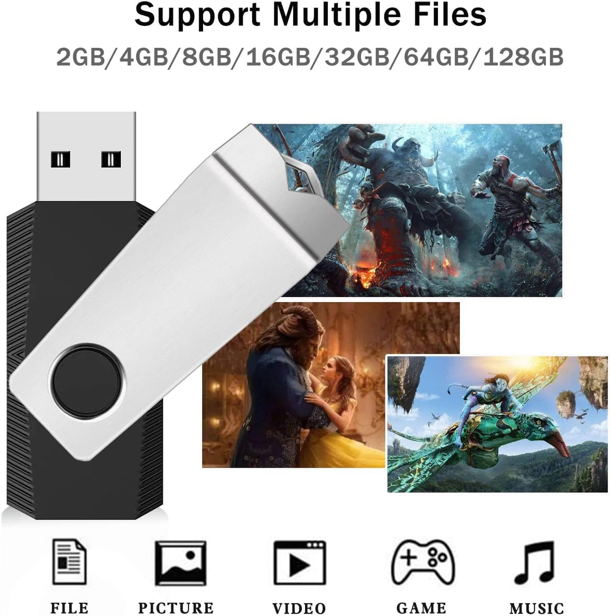 4GB Flash Drive 50 Pack, Wooolken USB 2.0 Thumb Drives Memory Stick