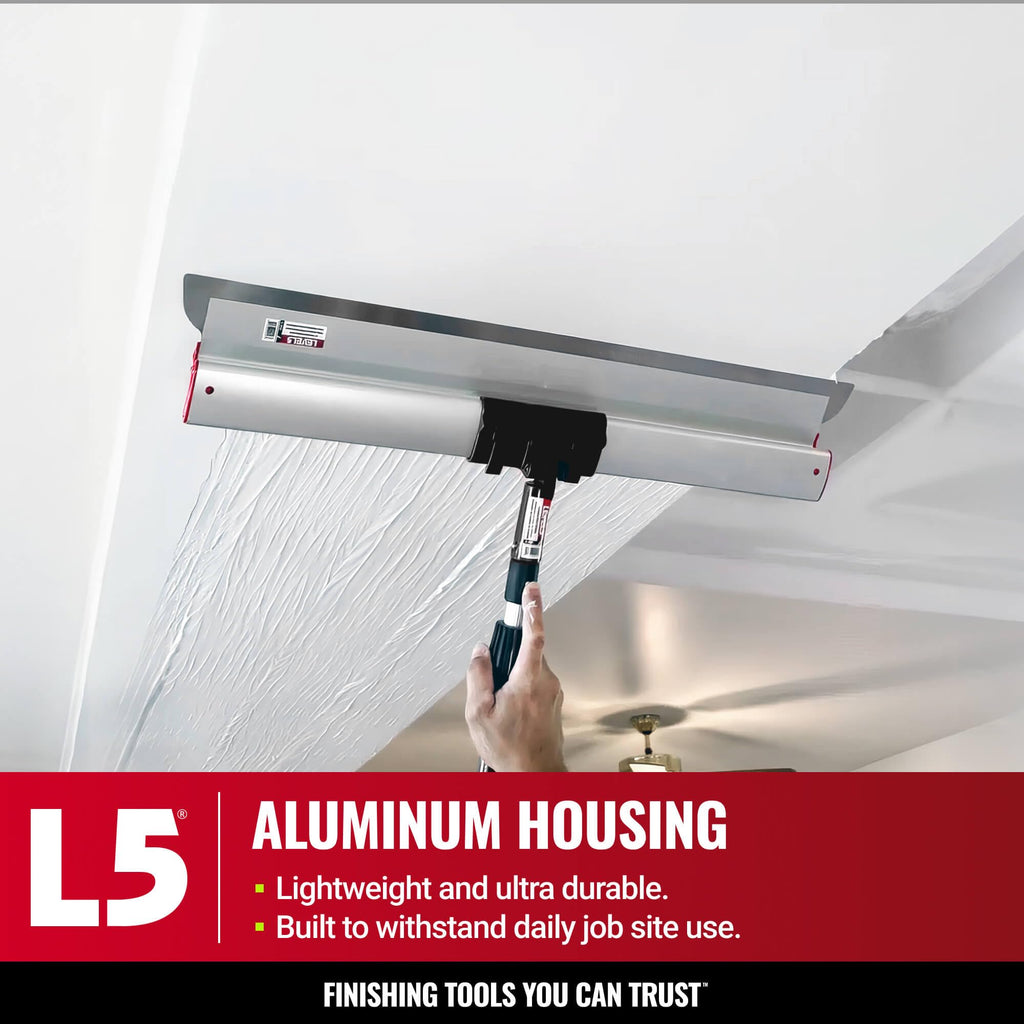 LEVEL5 Drywall Skimming Blade Set | 10, 16 & 24 Inch Skimming Blades, 37-63 Inch Extension Handle | Aluminum Body & Stainless Steel Blade | For Smoothing Walls and Ceilings | 5-440