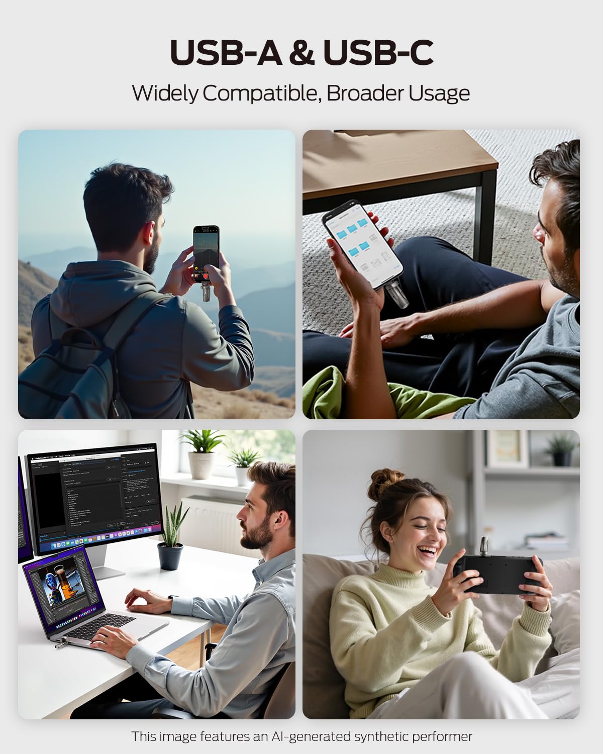 MOVE SPEED 1TB Flash Drive with 1000MB/s Read Write Speed, USB 3.2 Gen2+Type C Dual Port USB Flash Drives, Thumb Drive for iPhone 15, 16, 17 Series/MacBook/Android Phone/Audio etc(1 Pack)