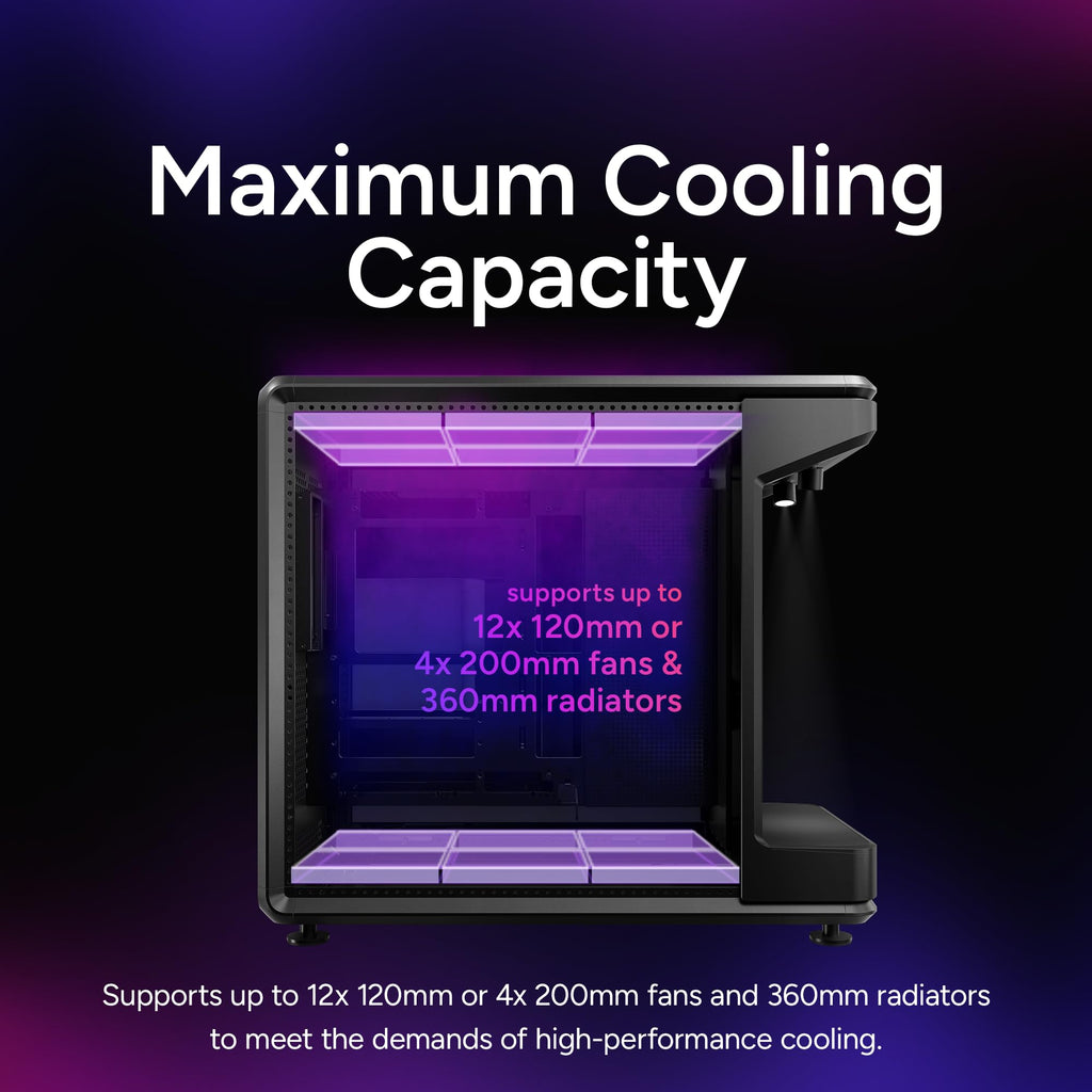 Cooler Master MasterFrame 360 Stage LCD ATX PC Case, LCD Display Spotlight