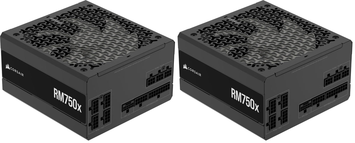 CORSAIR RM750x ATX 3.1 PCIe 5.1 Ready Fully Modular 750W Power Supply – Low-Noise, Cybenetics Gold Efficiency, Native 12V-2x6 Connector – Black, 750W (Pack of 2)