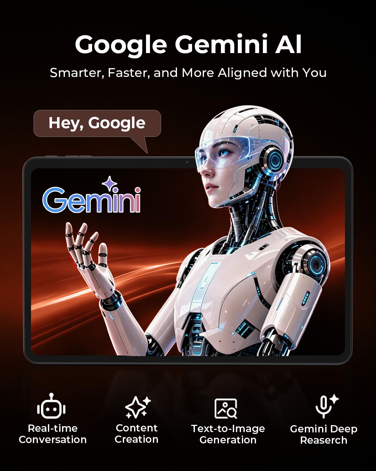 HNVHNV 13.4 inch Android 16 Tablet with Gemini AI, T7300 Octa-Core