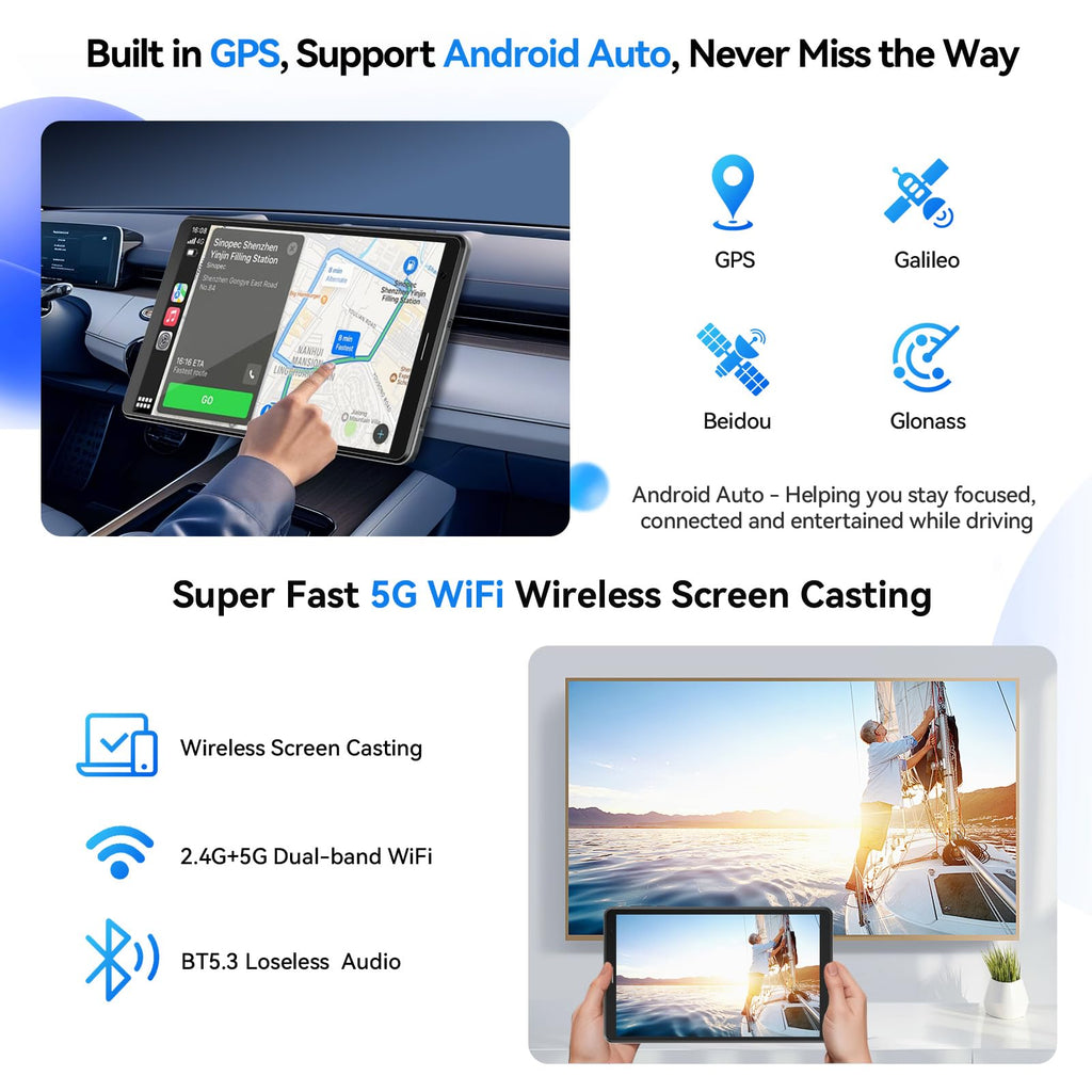 8 Inch Tablet Android 15 Tablet with Sim Card Slot Uncloked Cellular Phone with 4G LTE Octa Core 12GB RAM 64GB ROM 2TB TF Expandable Tableta with Case