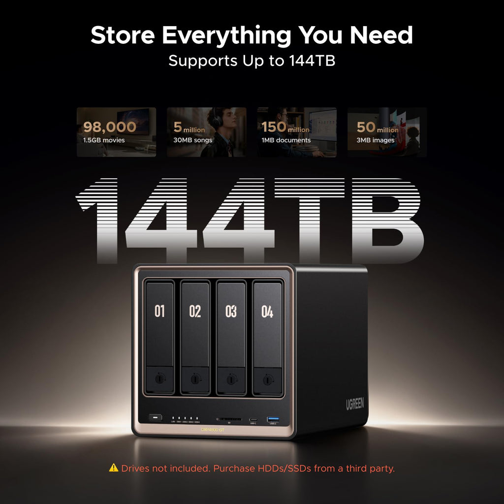 UGREEN NAS DXP4800 GT 4-Bay for Creators, Tech Enthusiasts and Office Teams