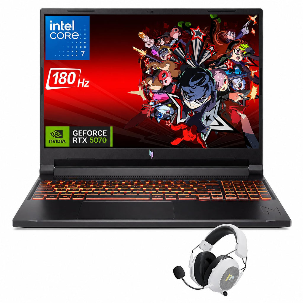 Acer Nitro V16 Gaming Laptop, 16" WQXGA LED 180Hz (100% sRGB), AMD Ryzen 7 260, 32GB DDR5 2TB Gen4 SSD, GeForce RTX 5070 DLSS4, Backlit Keyboard, RJ 45, SD Card Slot, WiFi 6E, Win 11 with Accessory