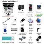 ELECROW for Raspberry Pi 5 8GB Kit, with Pi 5 8GB Single Board Computer, Crowpi Pi 5 Case Kit with 9inch Display, Compatible with Raspberry Pi 5 Learning Programming Kit with Sensors (8GB RAM)