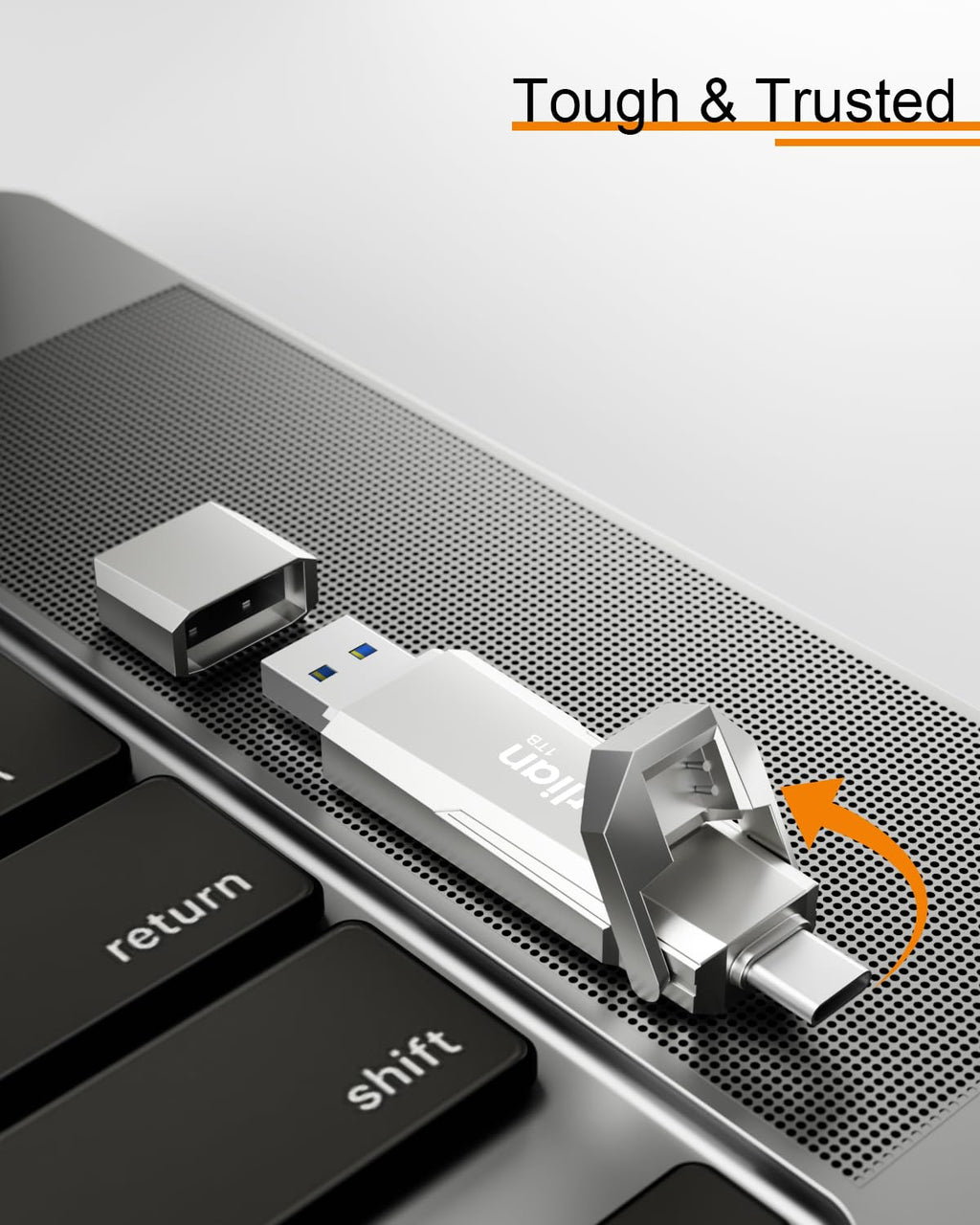 1TB External SSD USB Solid State Drive up to 1000MB/s Dual USB C+A 3. 2 Thumb Drive