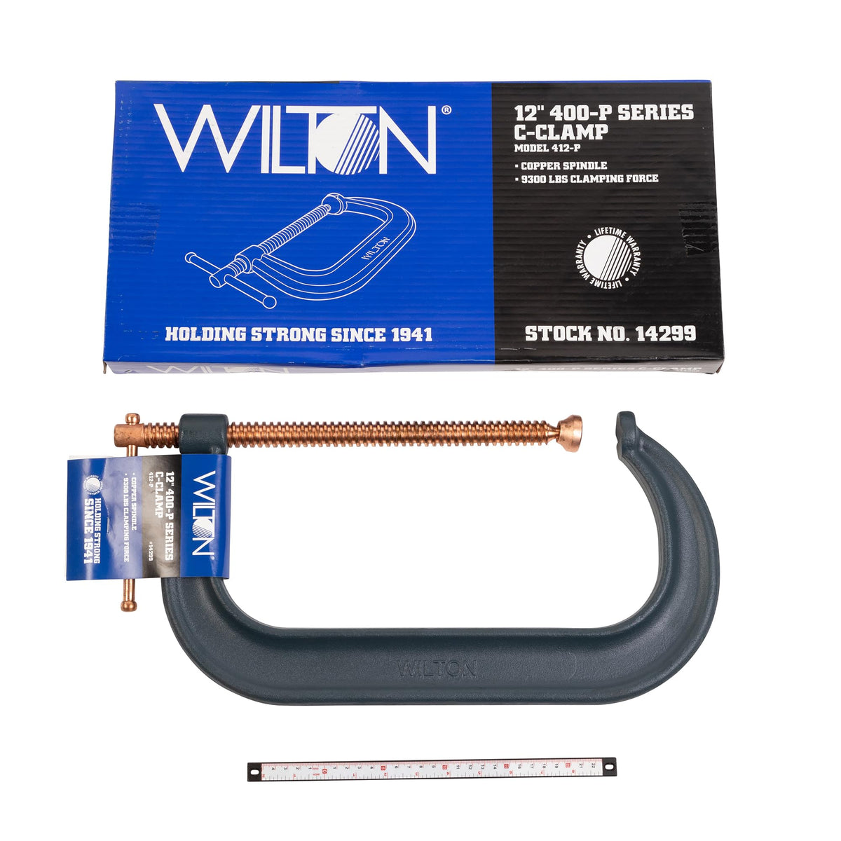 Wilton Spark-Duty C-Clamp, 12-1/4" Opening, 6-1/4" Throat, 9300 Lbs. Clamping Force (Model 412-P)