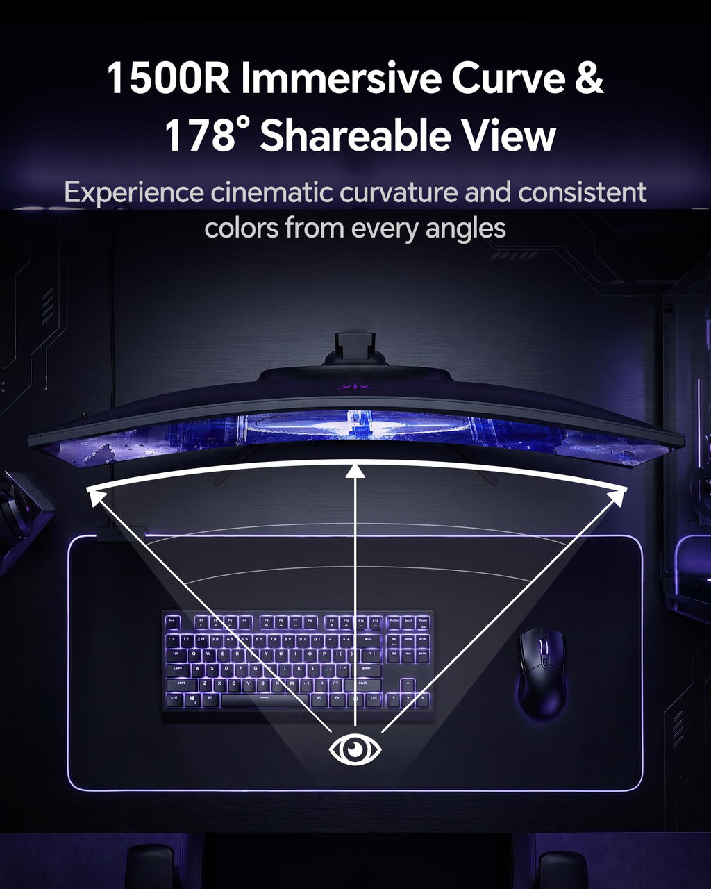 KTC 32 Inch Curved 280Hz Gaming Monitor, 240Hz Computer Monitor FHD, H32C5