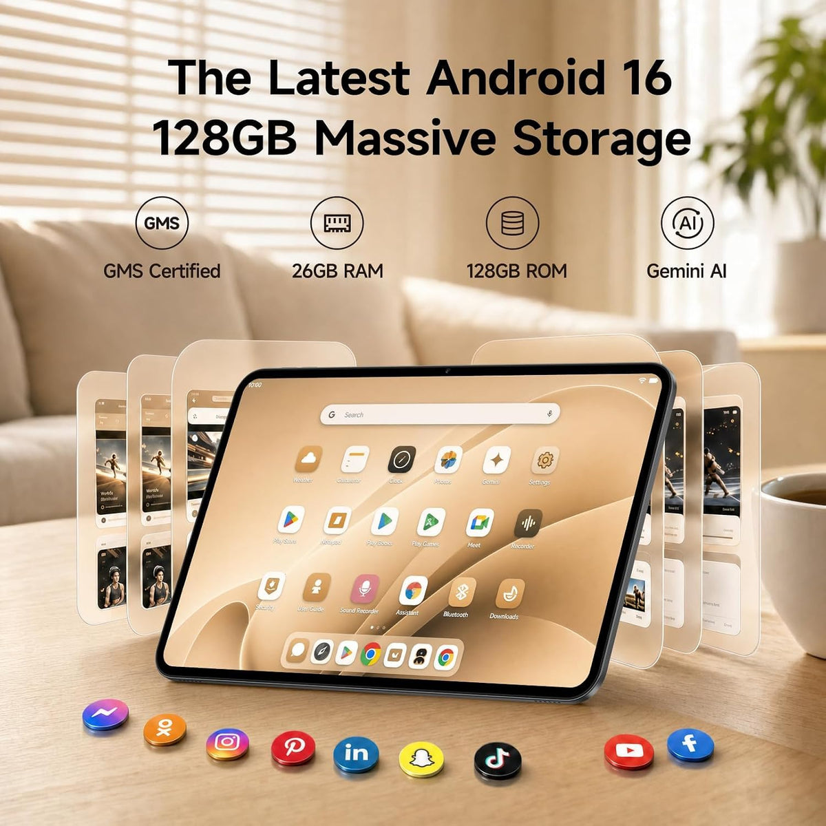 TECLAST T65 13.4" Android16 4G Tablet, 26GB+128GB 120Hz Widevine L1