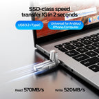 MOVE SPEED 1TB Solid State Flash Drive 570MB/s High Speed USB Drive with Type C + USB 3.2 Drive Dual Port, Thumb Drive Compatible with iPhone 15,16,17,18 Series/Android/Phone/MacBook/Audio/Smart TV