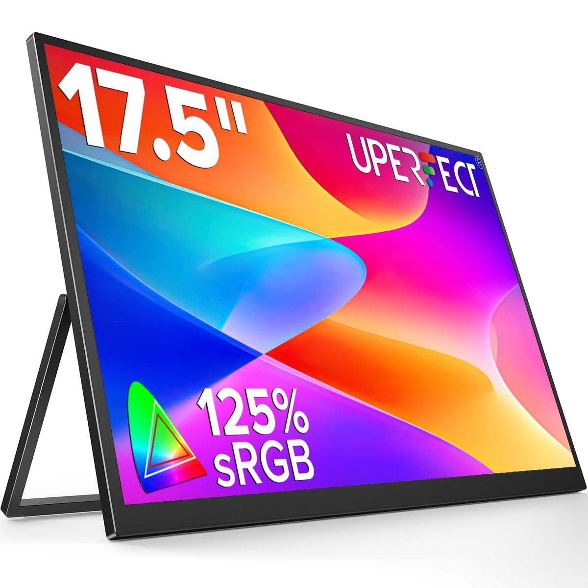 UPERFECT 18.5" 120Hz Portable Monitor, 125% sRGB Laptop Gaming Display