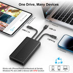 2TB External Hard Drive for iPhone & iPad,MacBook,Windows Computer,USB C Android Phones:Photo Stick USB Flash Drive for iPhone 17/16/ 15/14/13/12 to Backup Photo| Video | Music| File(MFi Certified)