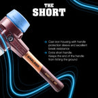 Halder Simplex Soft-Face Mallet 3027.282 – Medium-Hard "Stand-Up" Rubber Insert, Superplastic Insert, Cast Iron Housing, Extra Short Varnished Wooden Handle, 80mm, 6 lbs.