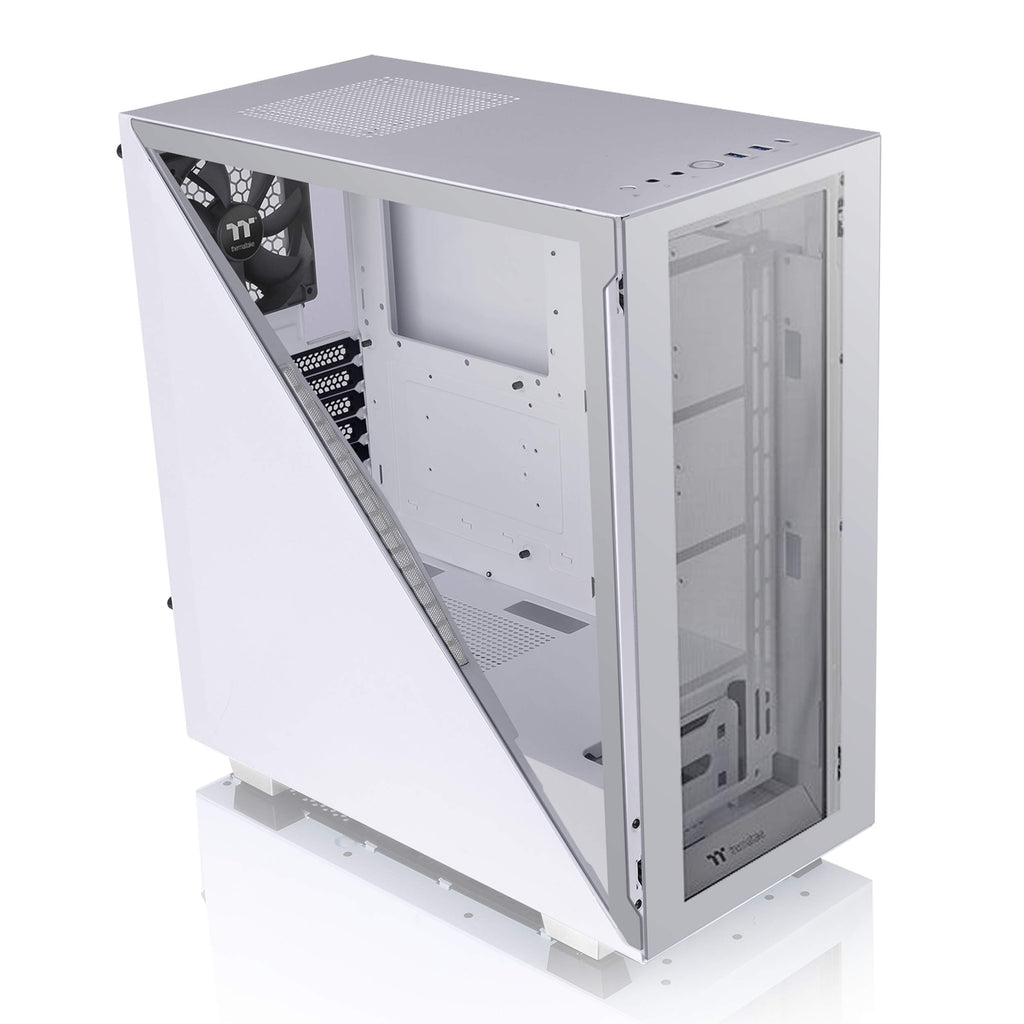 Thermaltake Divider 500 TG Black Color ARGB ATX Mid Tower Tempered Glass Computer Case with 3 120mm 5V ARGB Front Fans + 1 120mm Standard Rear Fan + 2 Symmetrical Triangular Panels CA-1T4-00M1WN-01