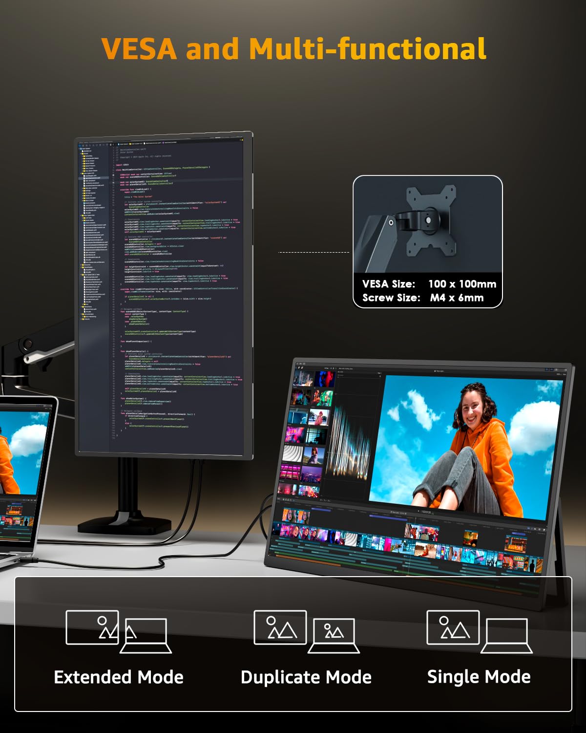 Yodoit 24'' 144Hz Portable Monitor 145%sRGB QLED 450Nits Gaming Monitor
