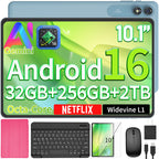 10 inch Tablet with Keyboard - Android 16 Tablet - 32GB+256GB+2TB (Black)
