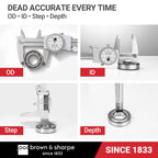 TESA Brown & Sharpe 599-579-8-1 Stainless Steel Dial Caliper, White Face, 0"-8" Range, +/-0.001" Accuracy, 0.001" Resolution, Meets DIN 862 Specifications
