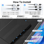 Laptop Screen Extender, 15.6'' 1080P FHD Laptop Monitor Extender with 235°Rotation Detachable Dual Monitor, Plug & Play, Triple Screen for 13"-17.3" Laptops Compatible with Mac/Wins/Android/Dex