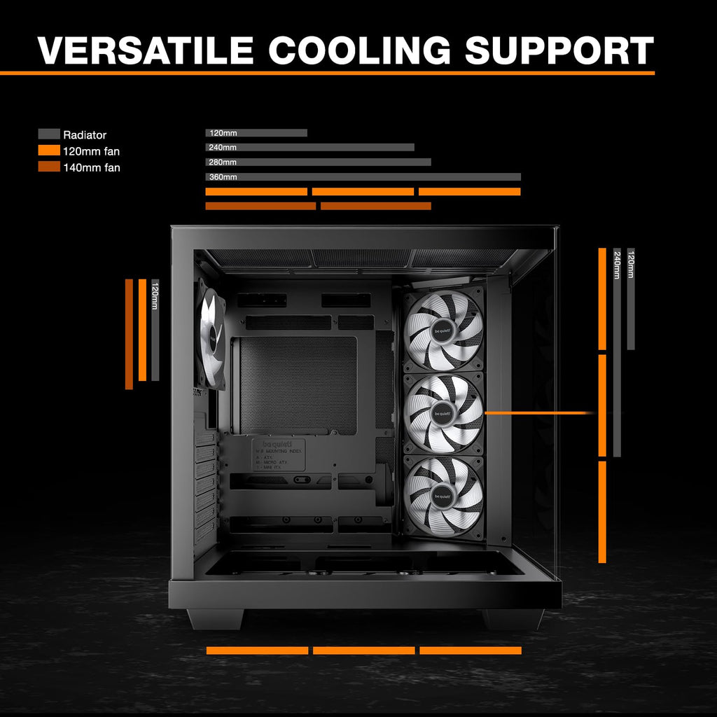 be quiet! Light Base 500 LX Black PC Case, Fully Windowed Front and Side