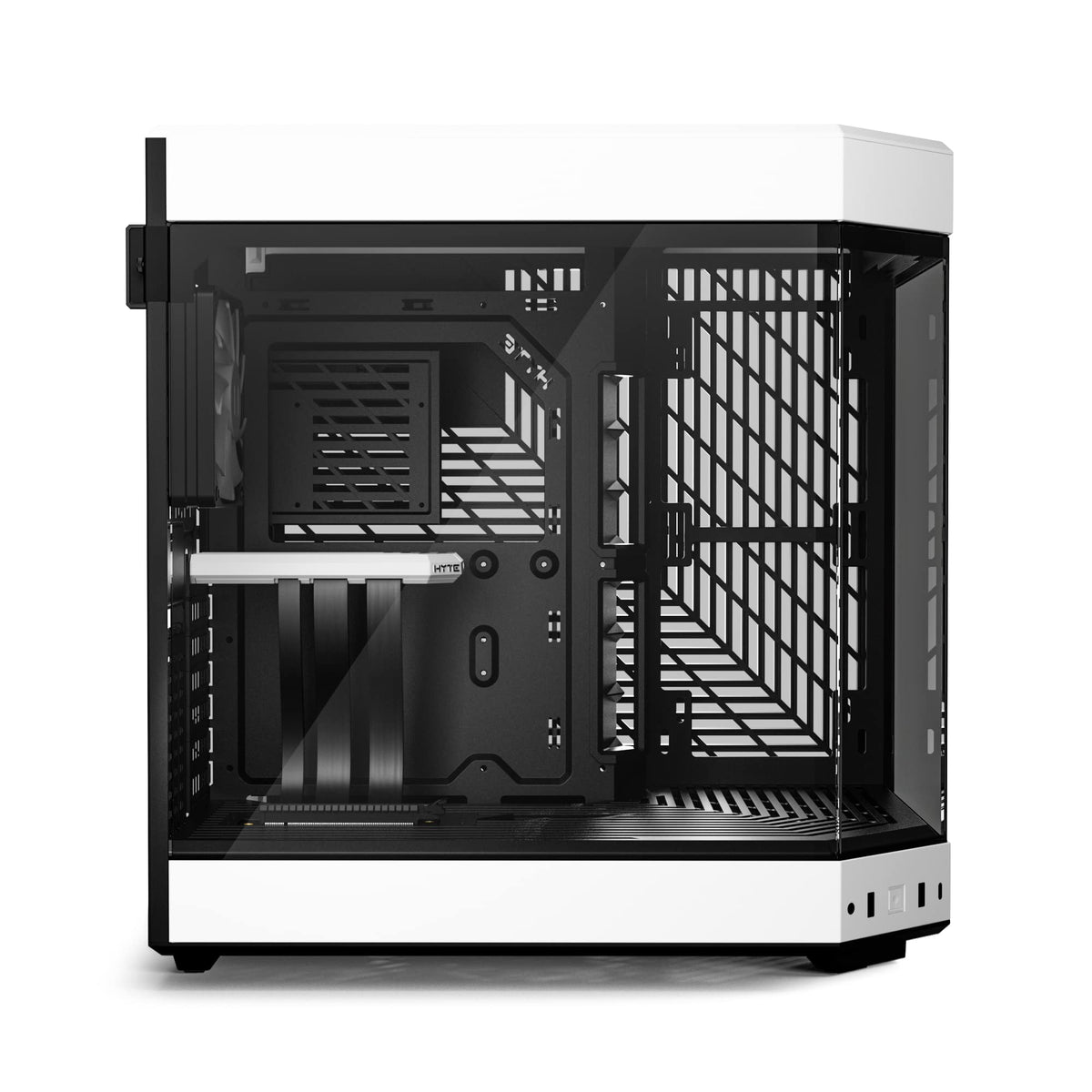 Hyte Y60 Modern Aesthetic Dual Chamber Panoramic Tempered Glass Mid-Tower ATX Computer Gaming Case with PCIE 4.0 Riser Cable Included, White (CS-HYTE-Y60-BW)
