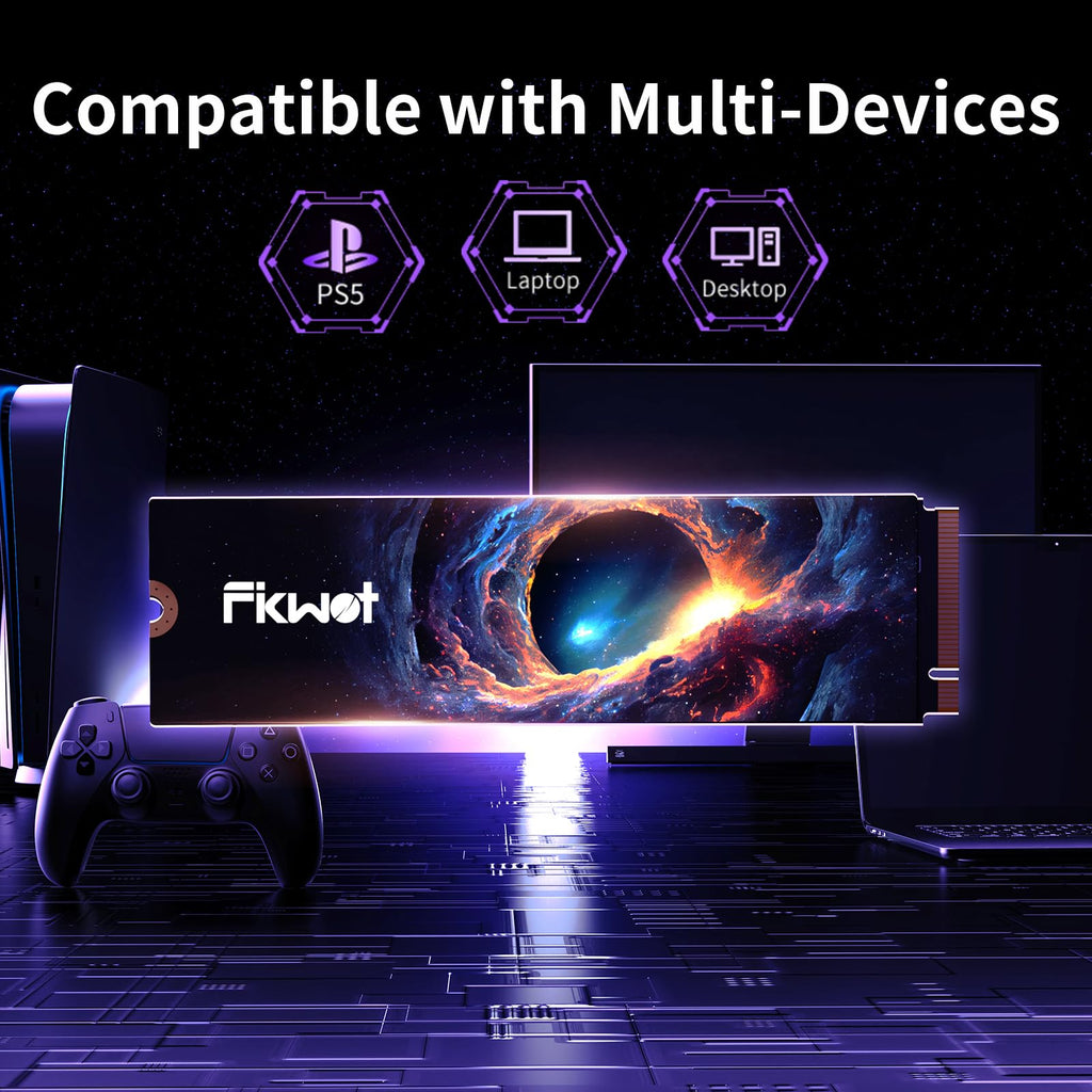 Fikwot FX995 Pro M.2 NVMe SSD 2TB, PCIe 5.0, Up to 14000MB/s Internal Solid State Drive, Fast Heat Dissipation, Best for AI Applications, E-Sports Players, and Rendering Professionals, etc