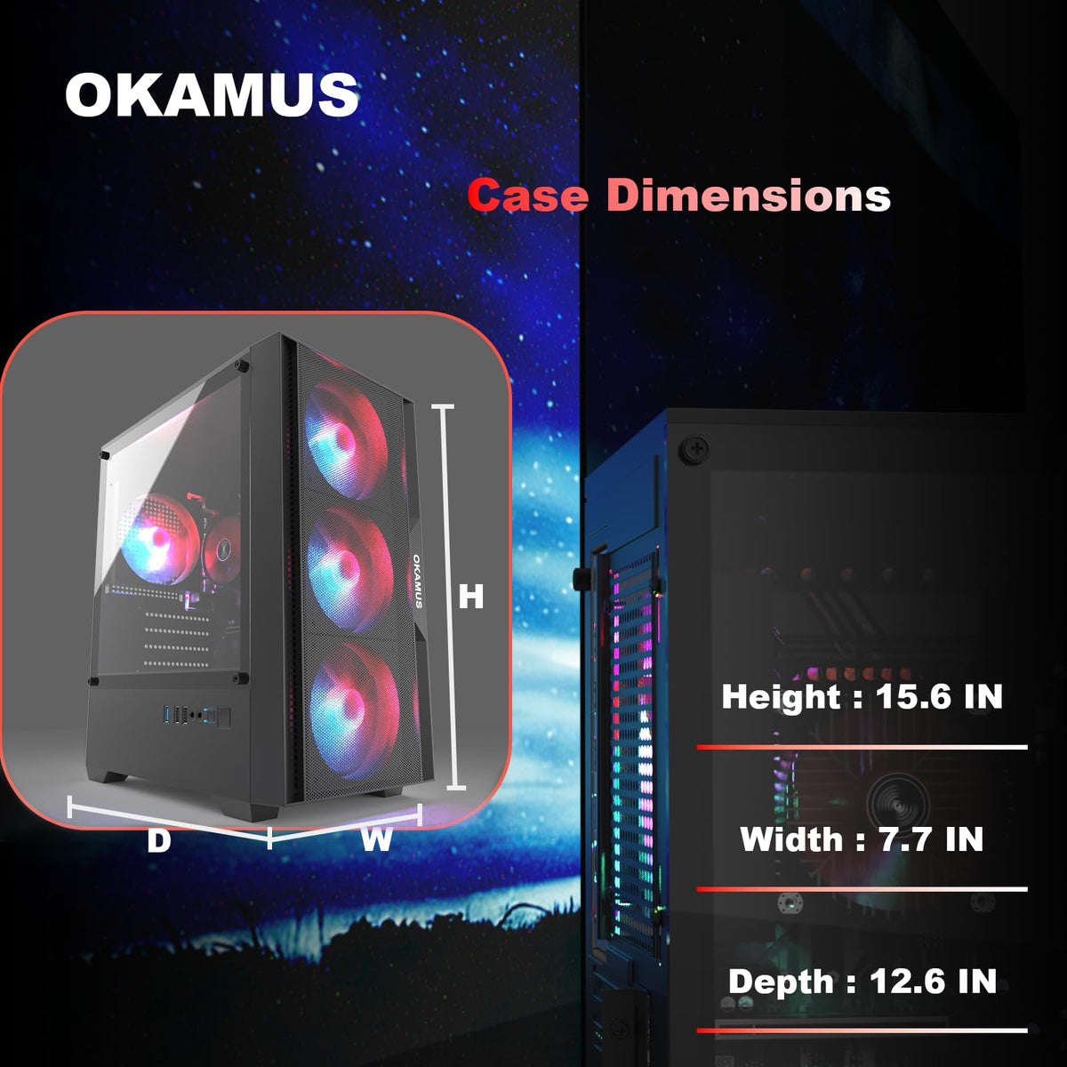 Prebuilt Desktop Computer, i7 CPU Up to 3.9GHz, Integrated Graphics Only Tower PC, 16GB RAM, 256GB M.2 SSD, RGB Fans x4,Win11 Home, WiFi 6+BT5.3, 400W PSU