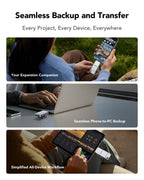 Lexar D70E 1TB Dual Drive External SSD, Up to 2000MB/s Read 1800MB/s Write