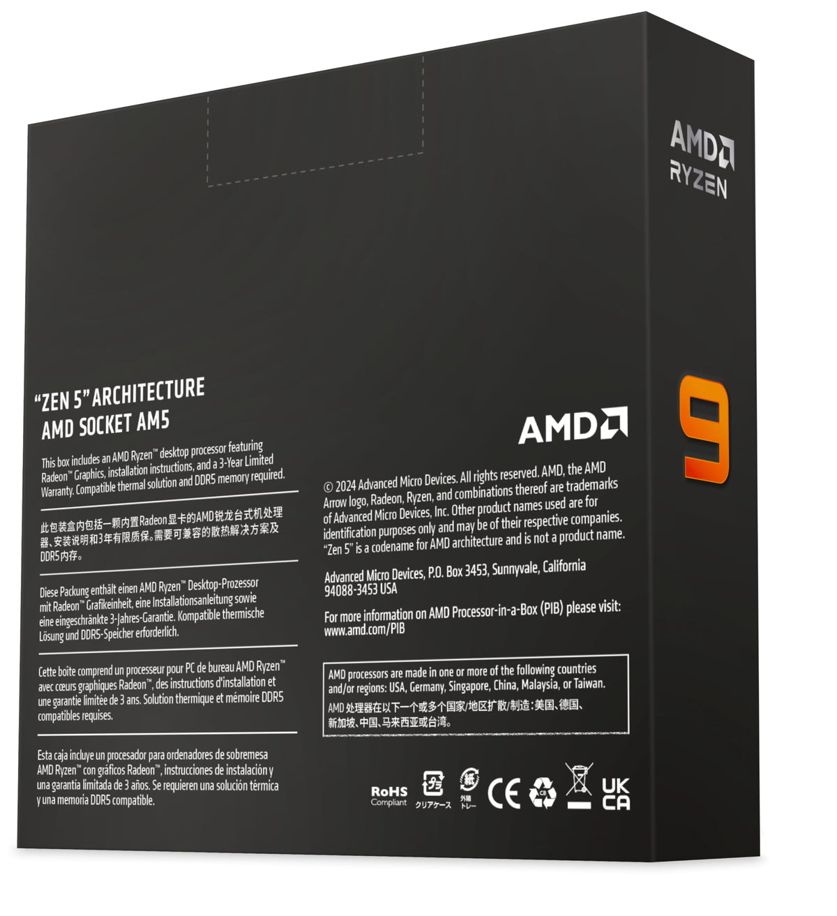 AMD Ryzen™ 9 9950X 16-Core, 32-Thread Unlocked Desktop Processor