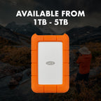 LaCie Rugged Secure 2TB External Hard Drive Portable HDD – USB-C USB 3.0 Drop Shock Dust Rain Resistant Computer Desktop Workstation Laptop Hardware Encryption, 1 Month Adobe CC (STFR2000403)