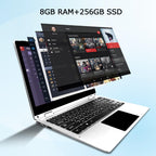 11.6 inch 2 in 1 Touchscreen Laptop, FHD 1080P Display, Intel Celeron CPU, 8GB RAM 256GB SSD, 360°Convertible Flip Ultra Thin Lightweight Tablet Laptop,Webcam,Type-C,WiFi,Window s 11,Silver