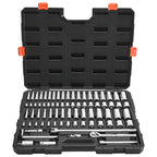 VEVOR Mechanics Tool Set, 308-Piece Mechanic Tool Kit, 1/4 in, 3/8 in, and 1/2 in Drive, SAE and Metric Socket Set, Wrenches, Screwdriver Bits, Accessories, and Storage Case, for Automotive Repair