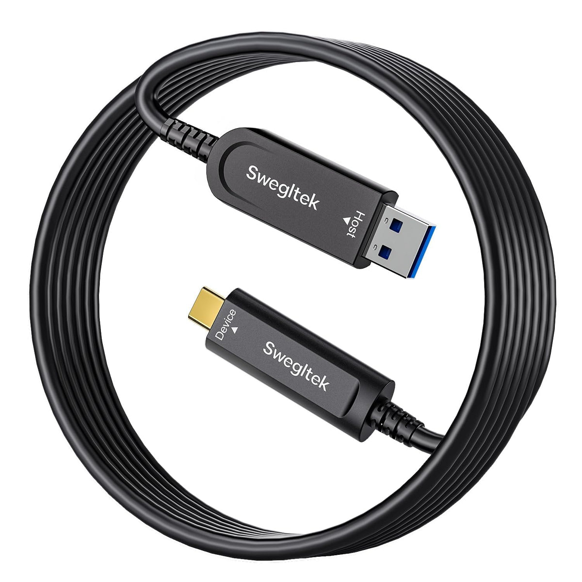Fiber Optic USB C Cable Right Angle(50ft),10Gbps High Speed Data Transfer USB A to Type C Cable,Compatible with Cameras,Webcams,VR,AR for Collaborative Meetings,Smart Classroom,Data Center