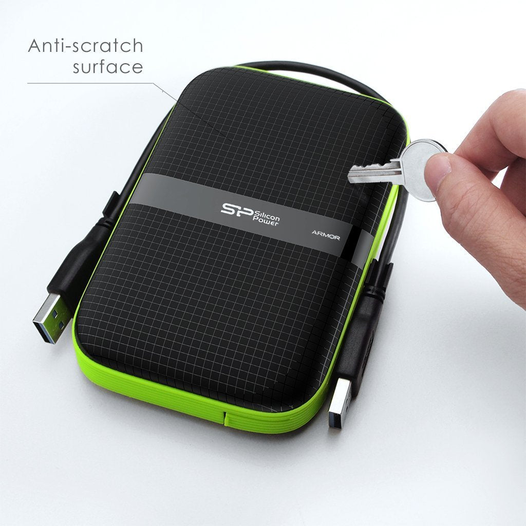 Silicon Power SP040TBPHDA60S3K Armor A60 4TB Military-grade Shockproof/Water-Resistant USB 3.0 2.5" Portable External Hard Drive for PC and Mac, Black