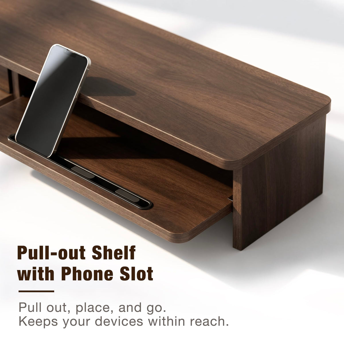 Dual Monitor Stand Riser, Desk Shelf, Desk Organizer with Drawers