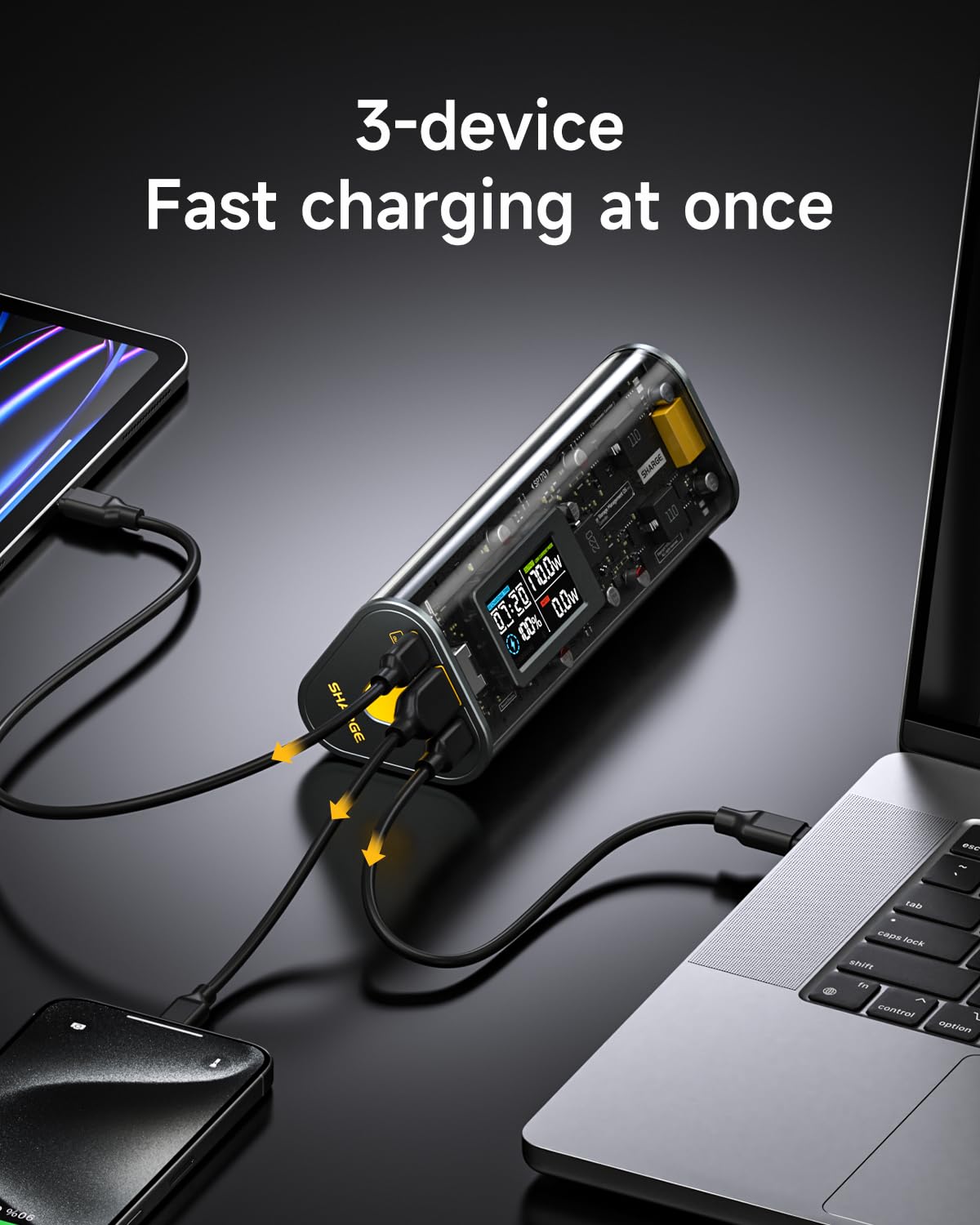 SHARGEEK 170 Power Bank, 140W Portable Charger 24000mAh/86.4Wh