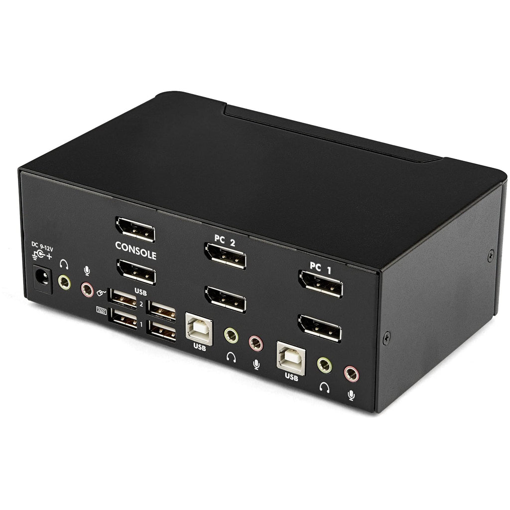 StarTech 2-Port Dual-Monitor DisplayPort KVM Switch, USB Hub, Audio, TAA